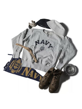 Bronson US Naval Academy Sweatshirts 580g Retro Solid Reverse Weave Pullover 38